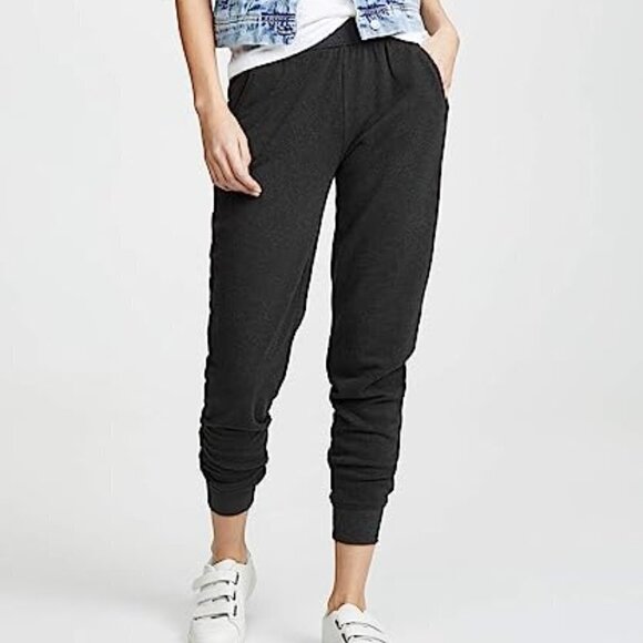 New ATM French Terry Pull-On Slim Fit Cropped Charcoal Jogger Sweatpants Medium - Picture 4 of 14